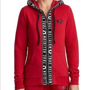 True religion zip up logo hoodie